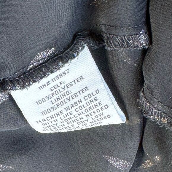 Collective Concepts Maternity Midi Dress Metallic Gold & Black Sheer A-Line M-L - Picture 11 of 13